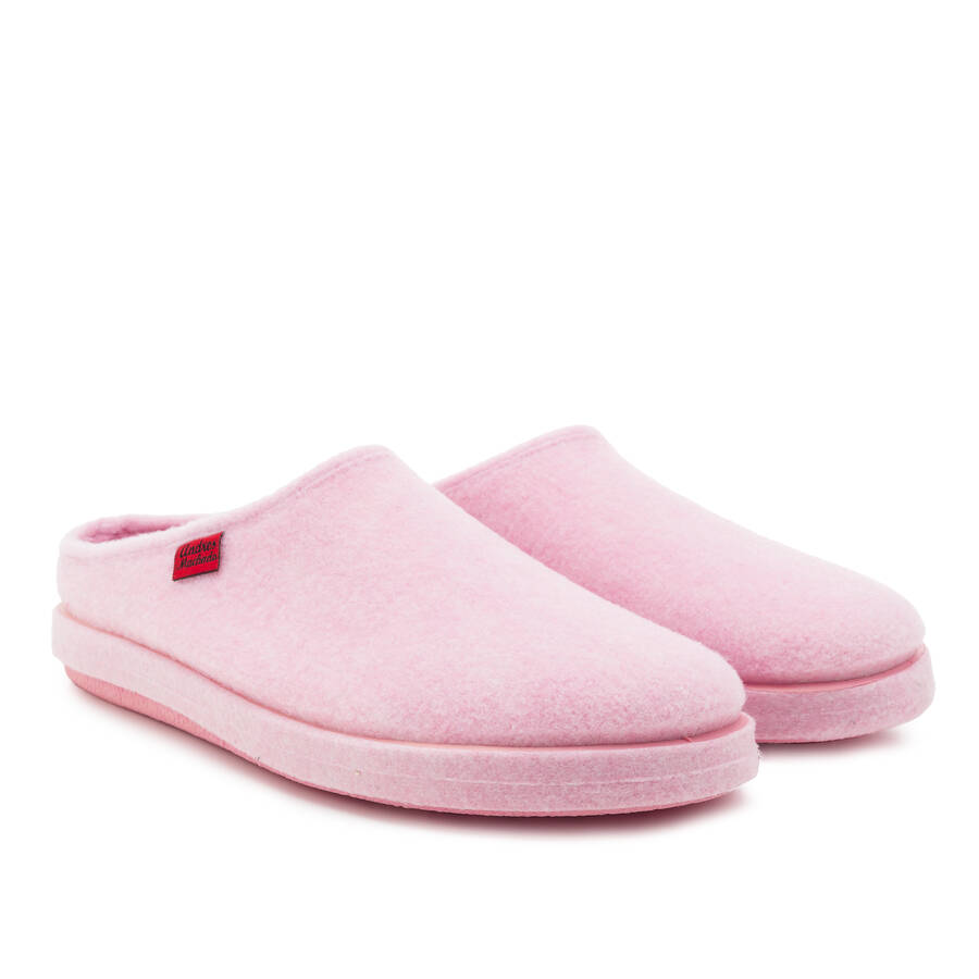 Very comfortable Pink Felt Slippers with footbed 