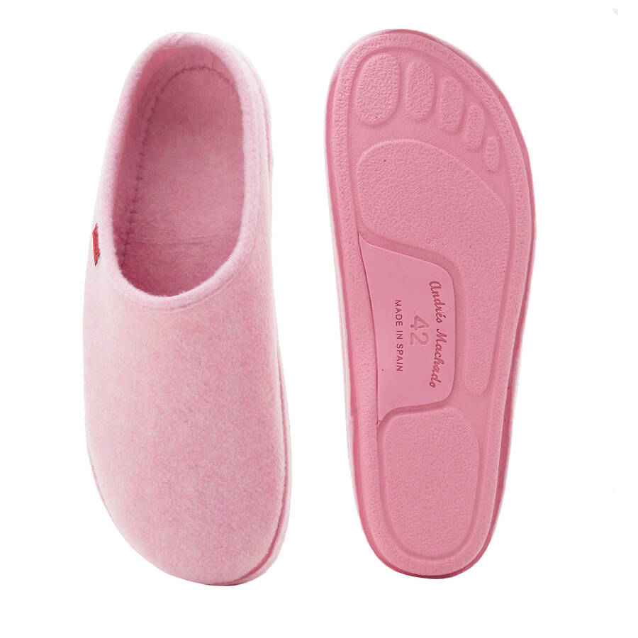 Very comfortable Pink Felt Slippers with footbed 