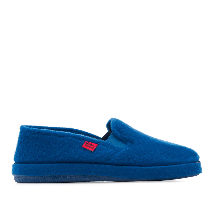 Deep Blue Alpine Felt Closed-Back Slippers 