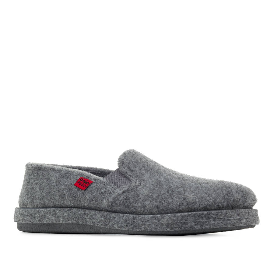 Grey Alpine Felt Closed-Back Slippers 