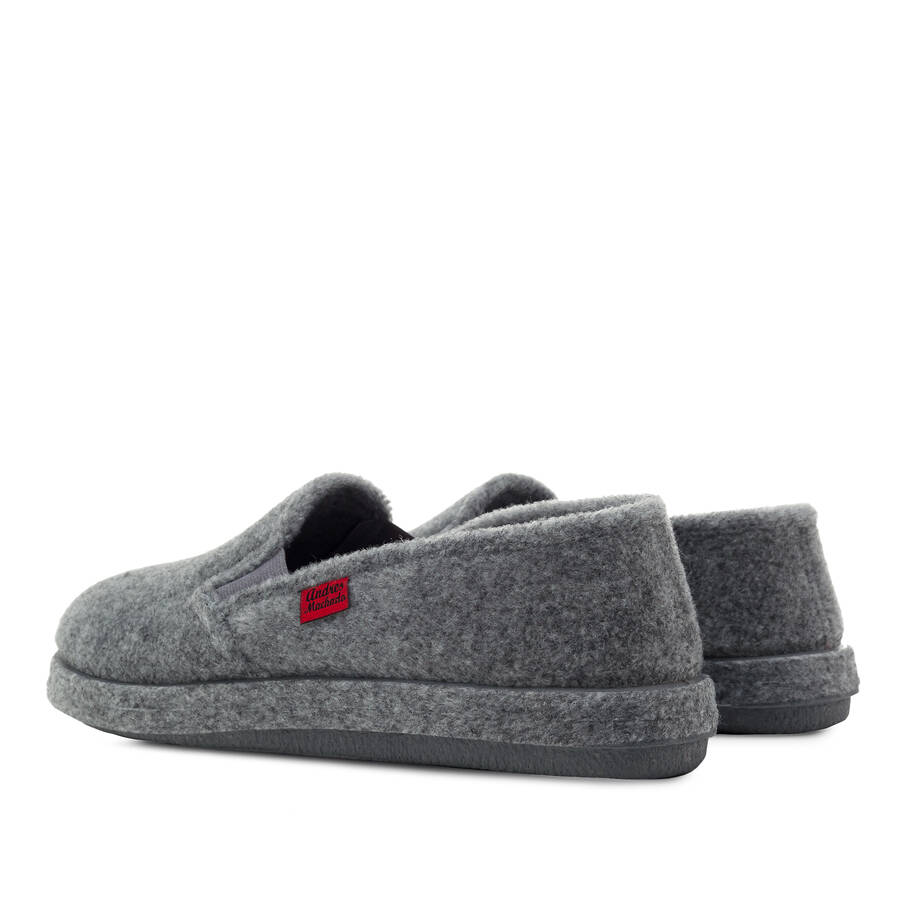 Grey Alpine Felt Closed-Back Slippers 