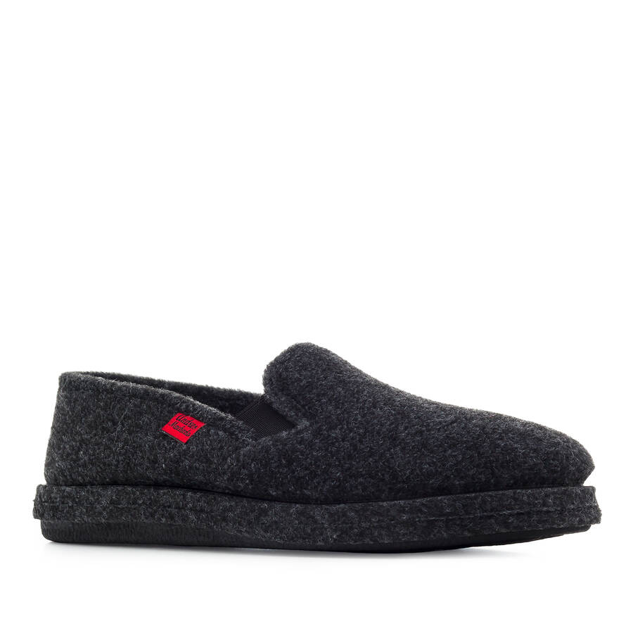 Black Alpine Felt Closed-Back Slippers 