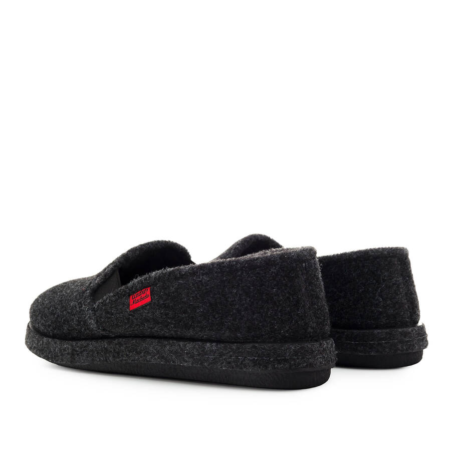 Black Alpine Felt Closed-Back Slippers 