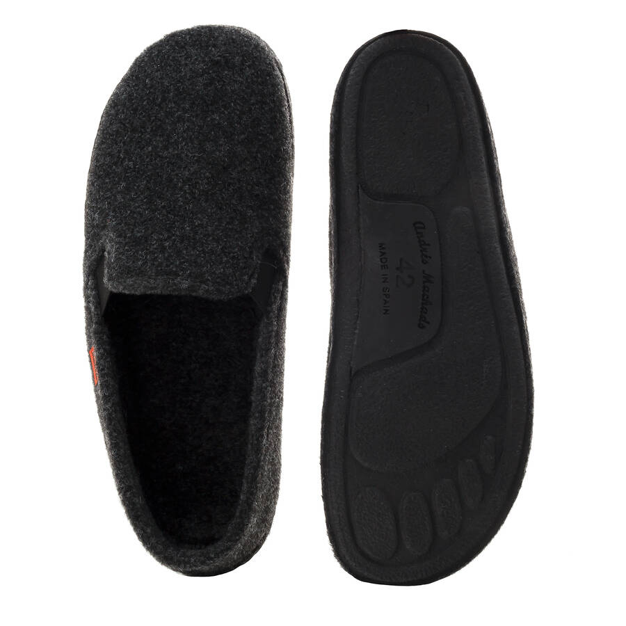 Black Alpine Felt Closed-Back Slippers 