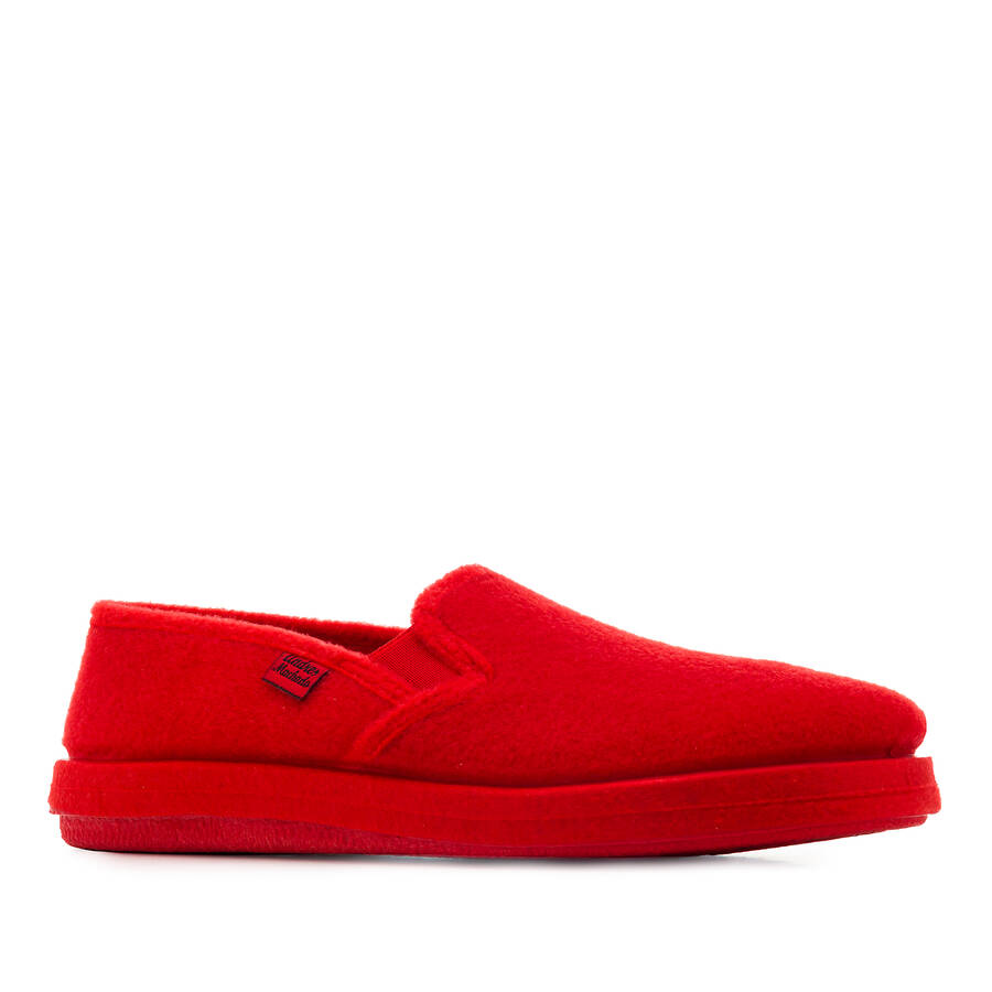 Red Alpine Felt Closed-Back Slippers 