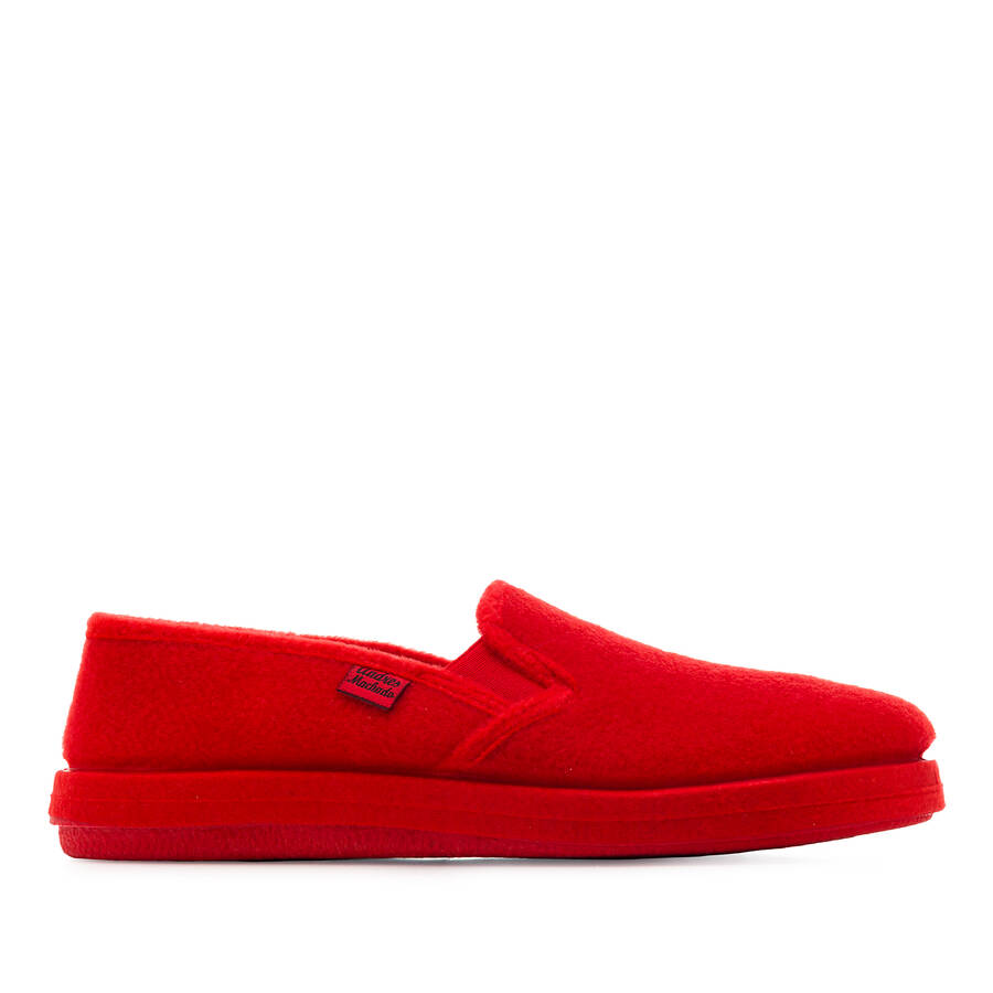 Red Alpine Felt Closed-Back Slippers 