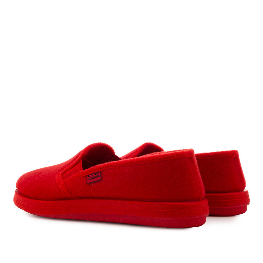 Red Alpine Felt Closed-Back Slippers 