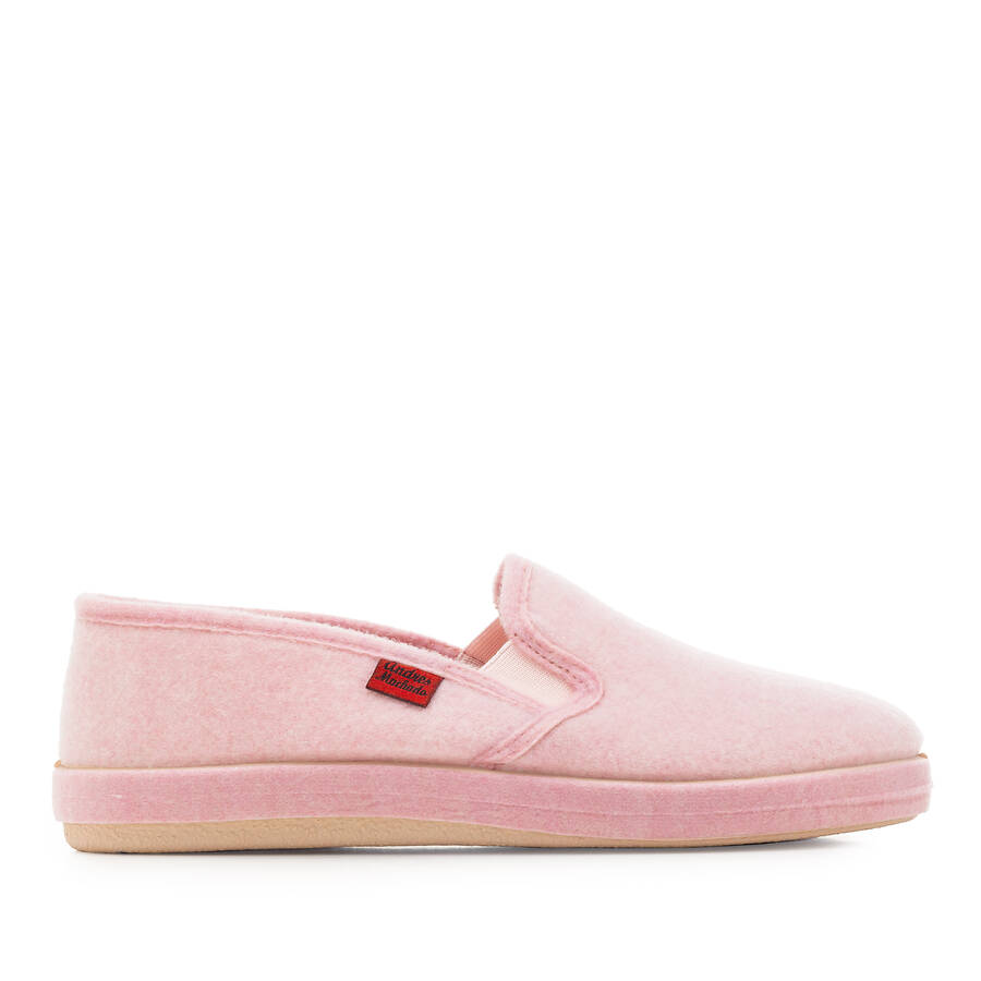 Pink Alpine Felt Closed-Back Slippers 