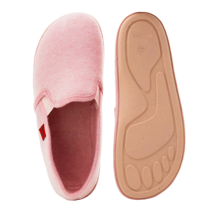 Pink Alpine Felt Closed-Back Slippers 