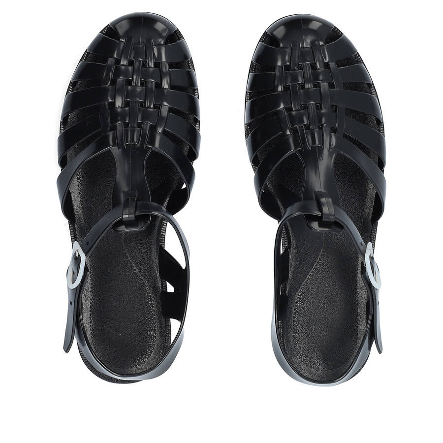 Black Plastic Water Sandals 