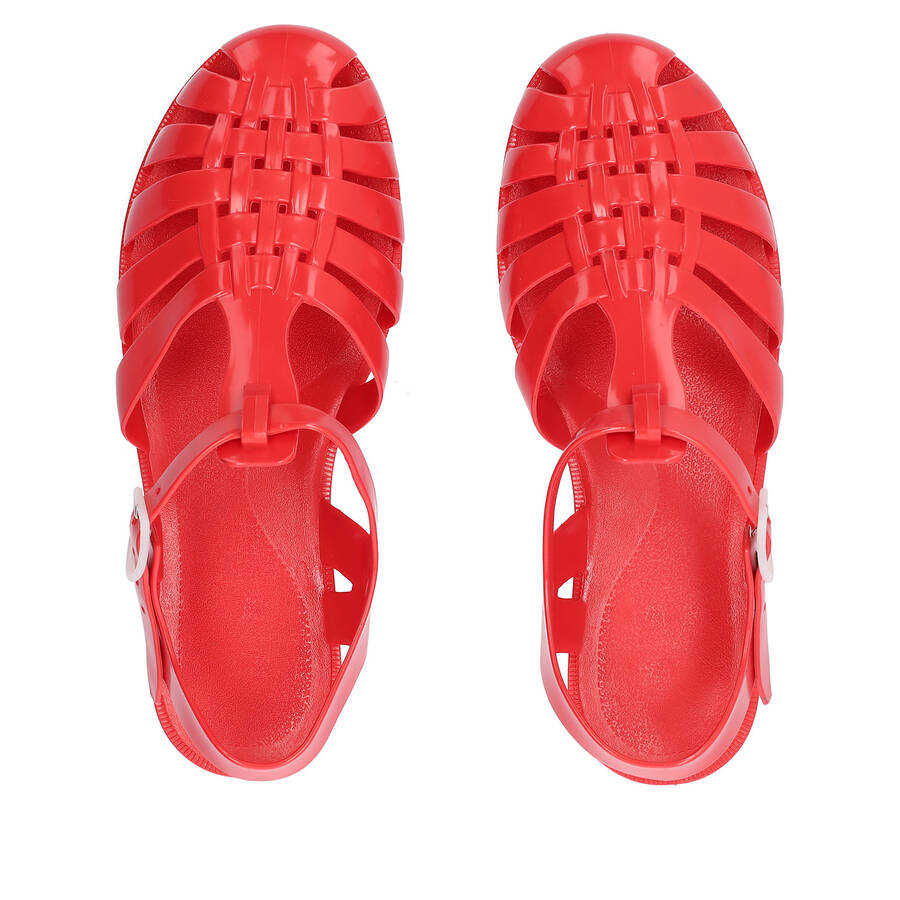 Red Plastic Water Sandals 