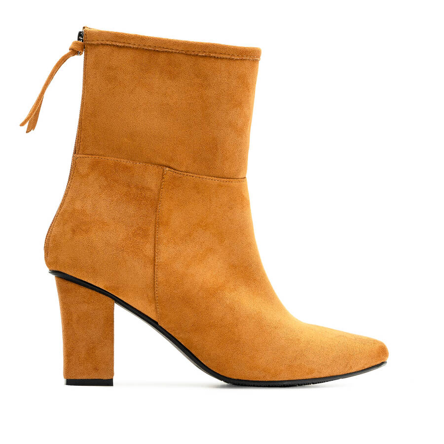 Mid-Calf Camel Suedette Booties 