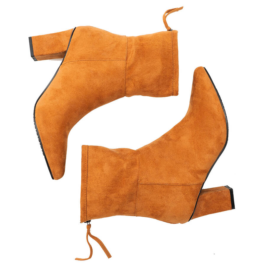 Mid-Calf Camel Suedette Booties 