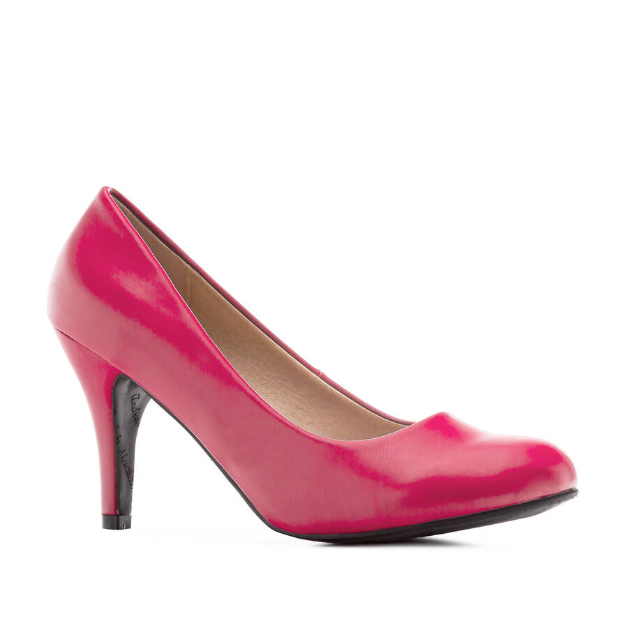 Retro Pumps in Fuchsia faux Soft-Leather 