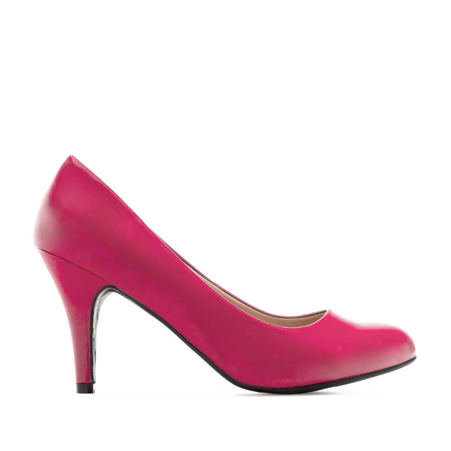 Retro Pumps in Fuchsia faux Soft-Leather 