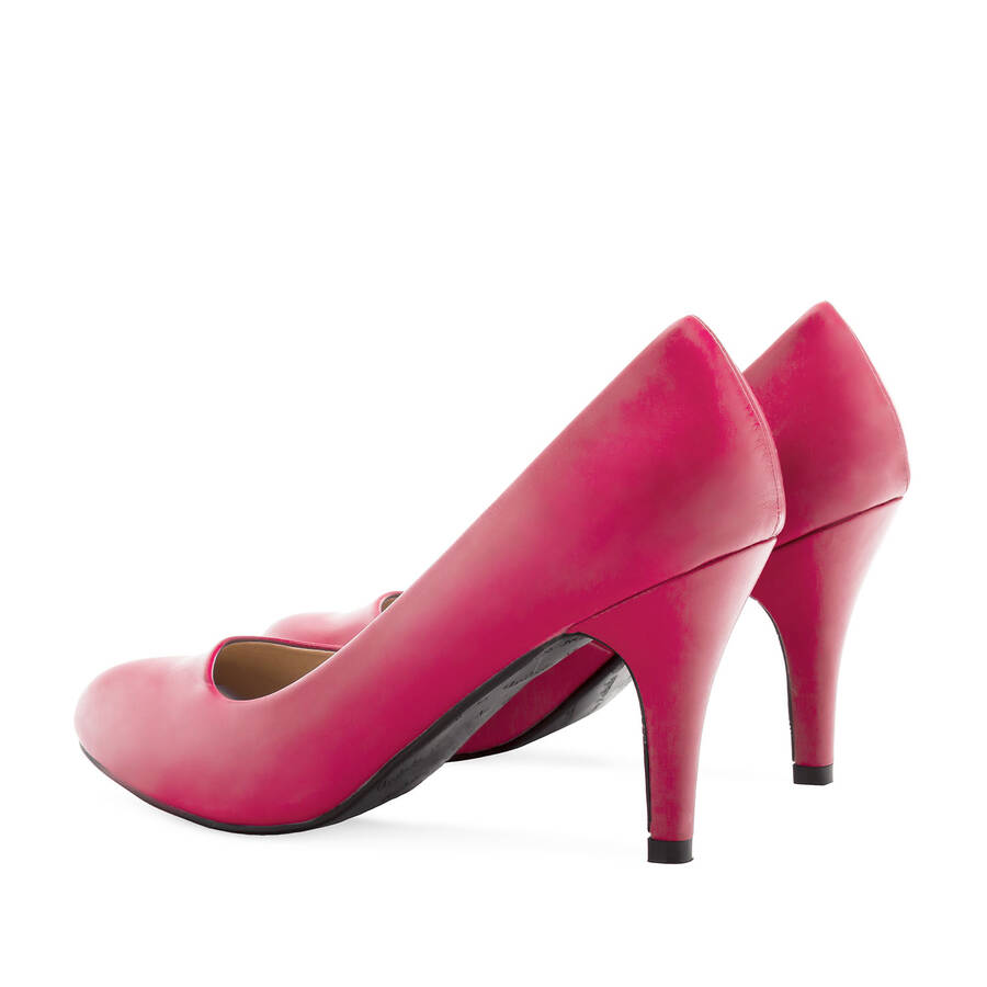 Retro Pumps in Fuchsia faux Soft-Leather 