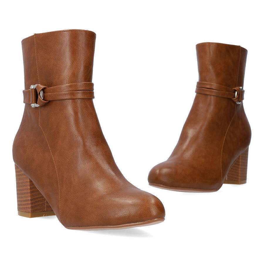 Brown faux suede booties. 