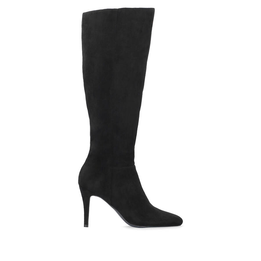 High-Calf boots in black faux suede 