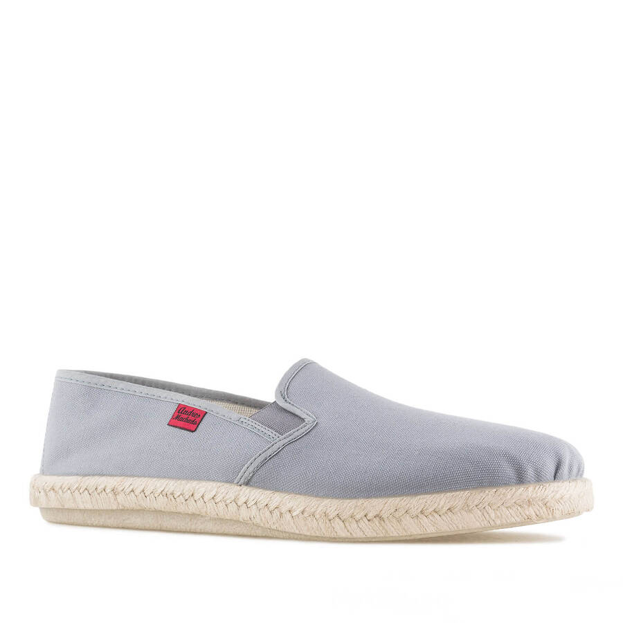 Mythical Grey Canvas Slip-On Shoes with Jute and Rubber Sole 