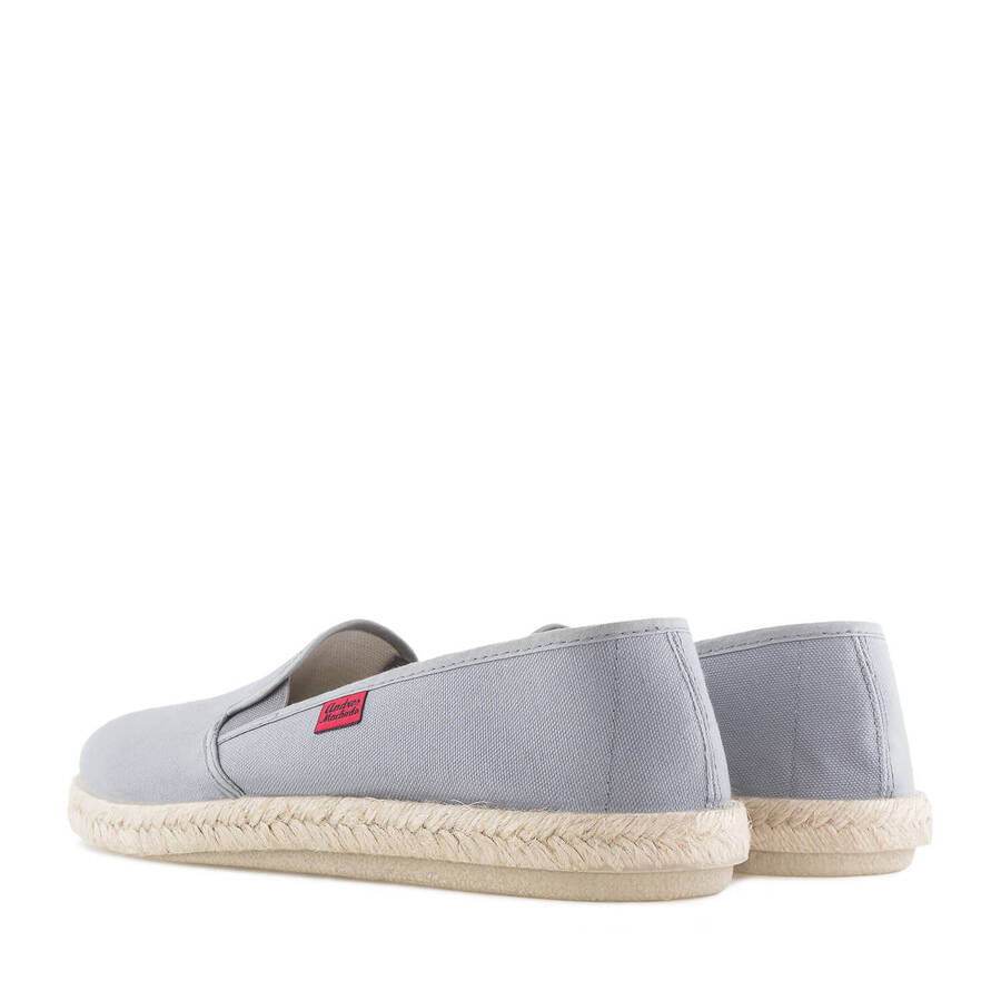 Mythical Grey Canvas Slip-On Shoes with Jute and Rubber Sole 