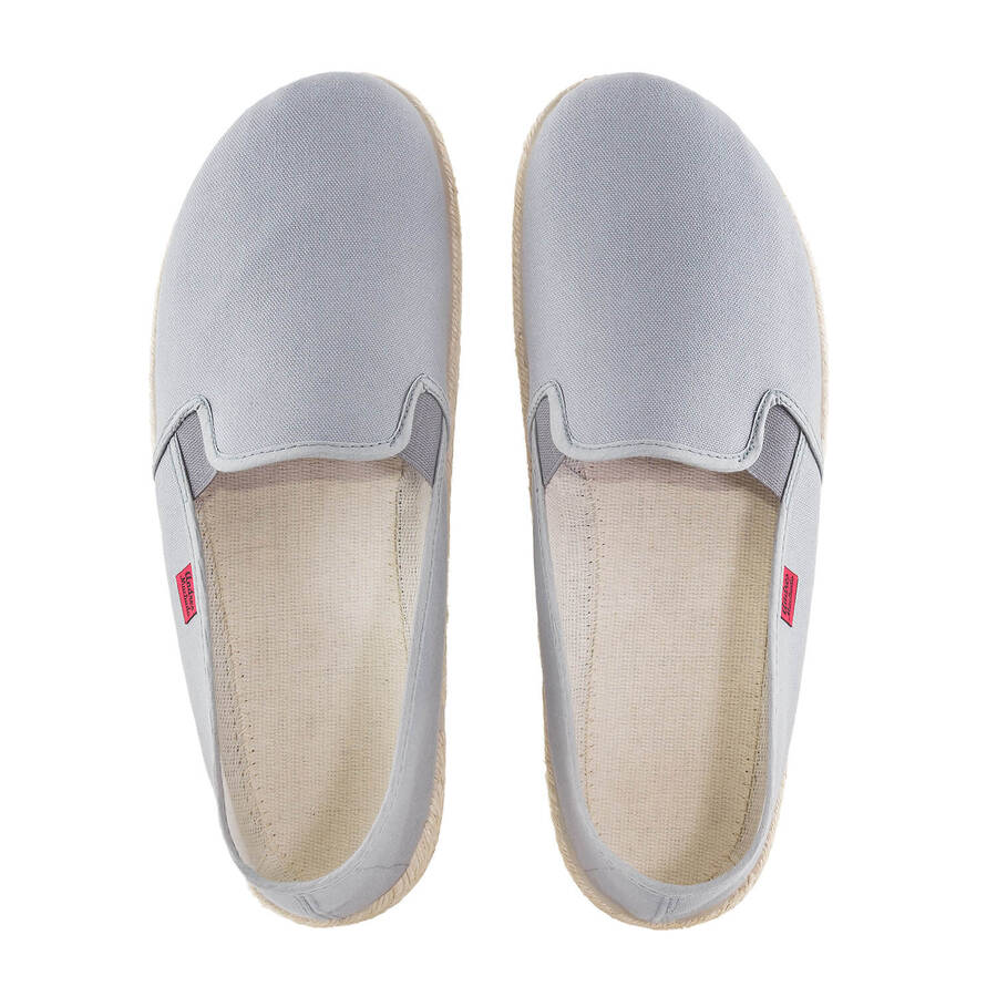 Mythical Grey Canvas Slip-On Shoes with Jute and Rubber Sole 