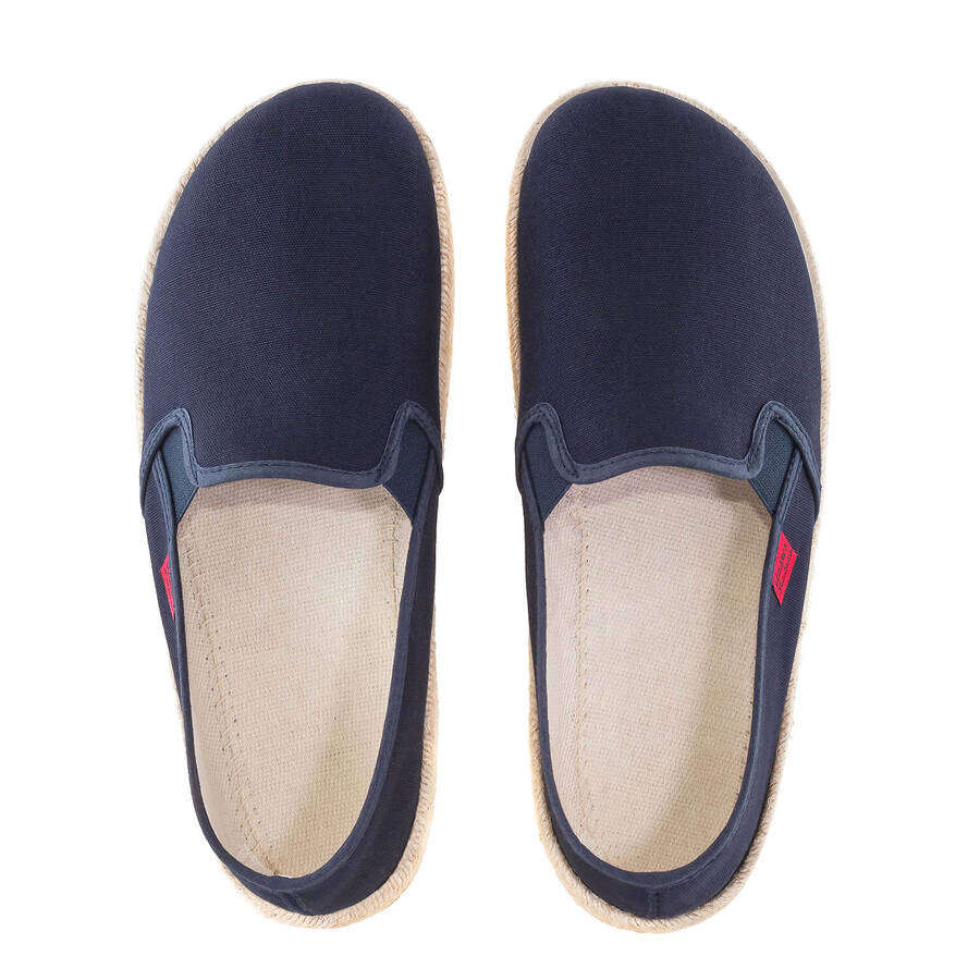 Mythical Navy Blue Canvas Slip-On Shoes with Jute and Rubber Sole 