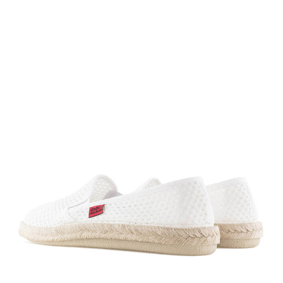 Mythical White Mesh Slip-On Shoes with Rubber and Jute Sole 