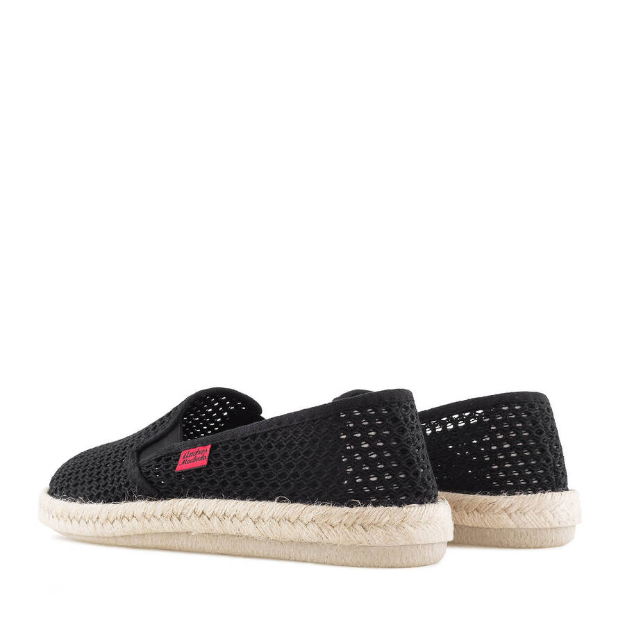 Espadrilles Schwarz mit Sohle aus Gummi und Jute 