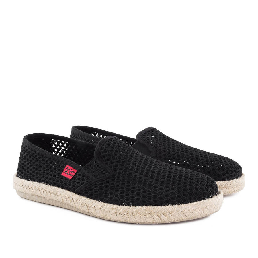 Espadrilles Schwarz mit Sohle aus Gummi und Jute 