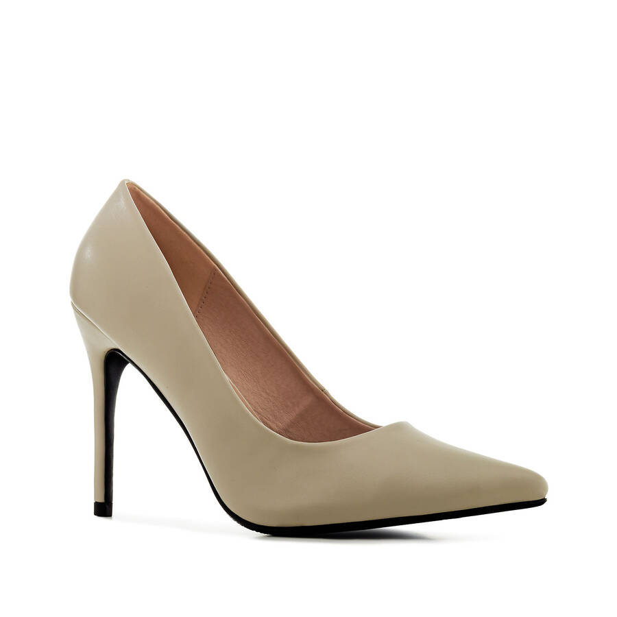 Stilettos in Beige faux Leather 