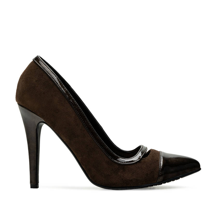 Brown Faux Suedette Stilettos 