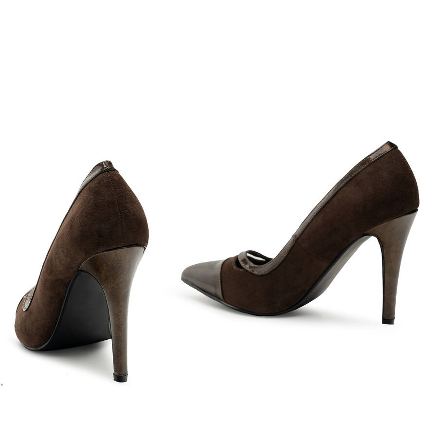 Brown Faux Suedette Stilettos 