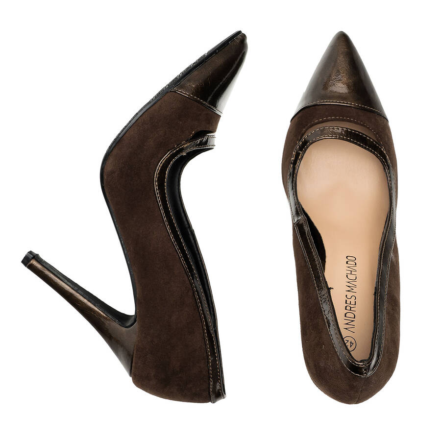 Brown Faux Suedette Stilettos 