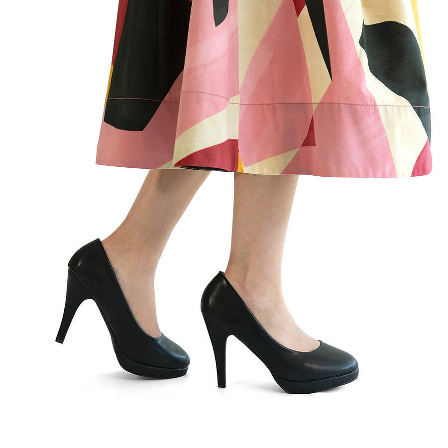 Salonowe Pumps w Soft Czarne i Obcas Stiletto. 