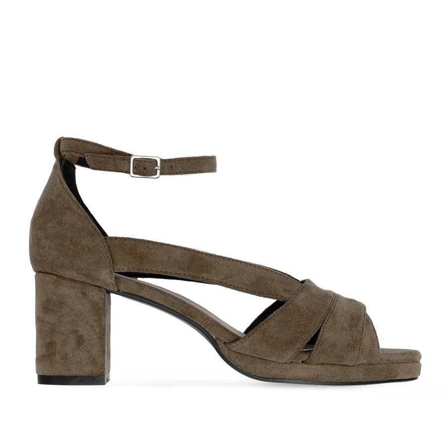 Brown Faux Suede Sandals 