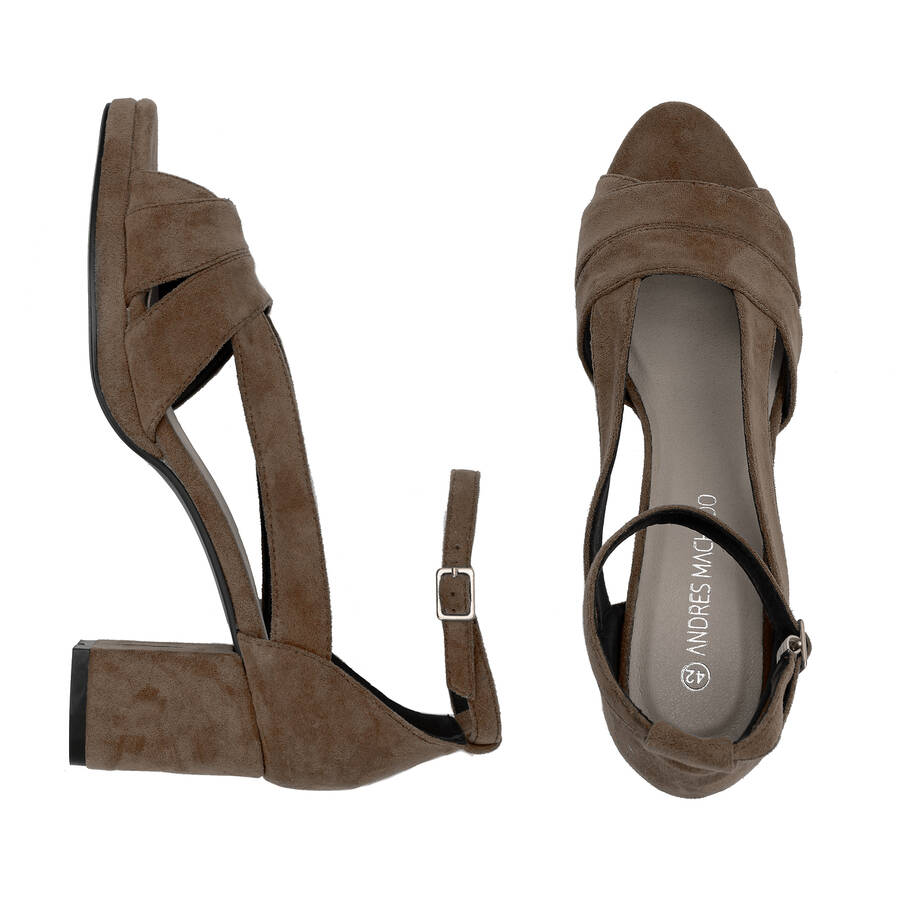 Brown Faux Suede Sandals 