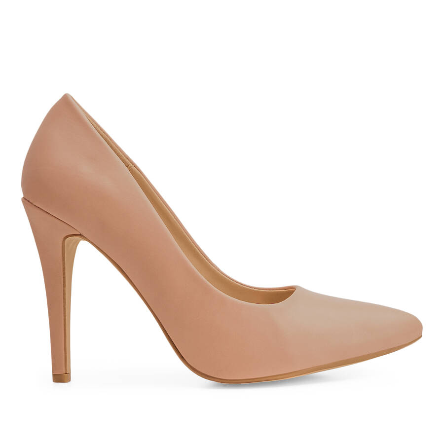 Heeled shoes in nude faux leather 