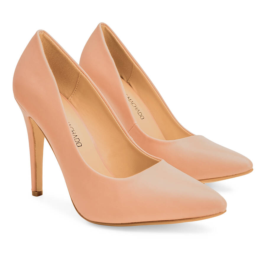 Heeled shoes in nude faux leather 