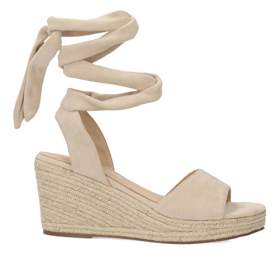 Off-white suede espadrilles with jute wedge 