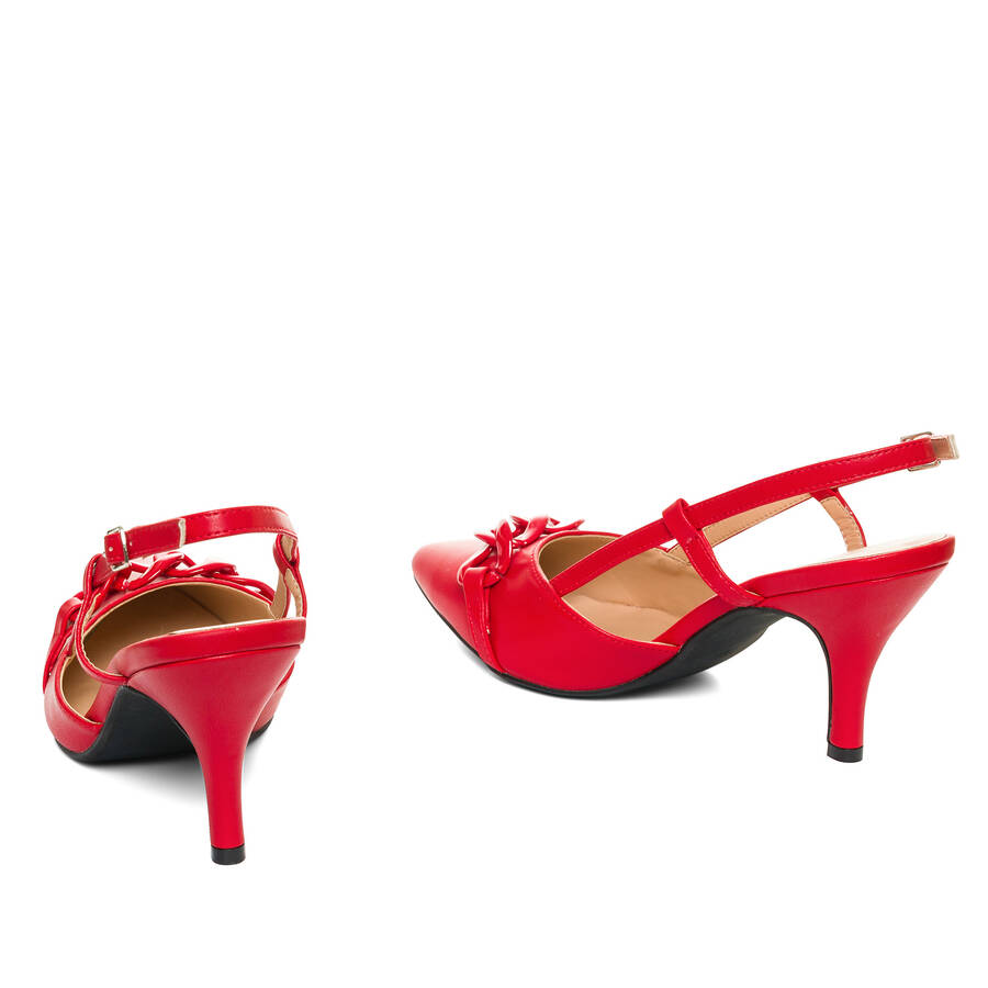 Escarpin en simili cuir Rouge 