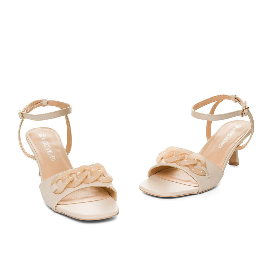 Off-white faux leather sandals 