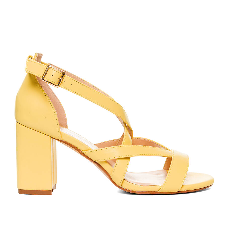 Yellow faux leather sandals 