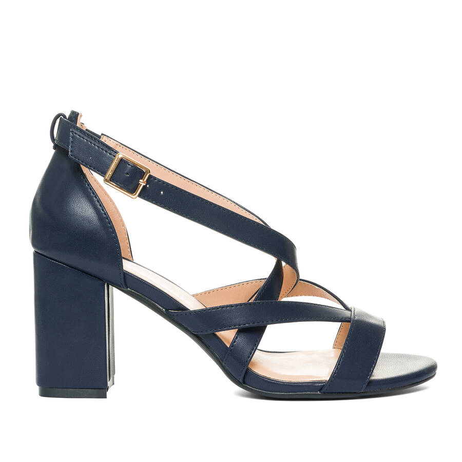 Navy faux leather sandals 