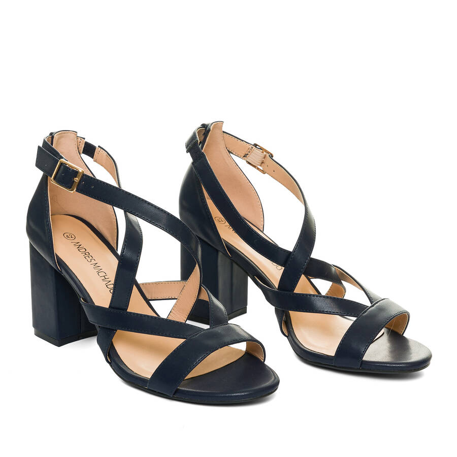 Navy faux leather sandals 