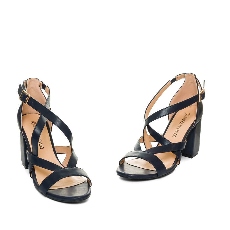 Navy faux leather sandals 