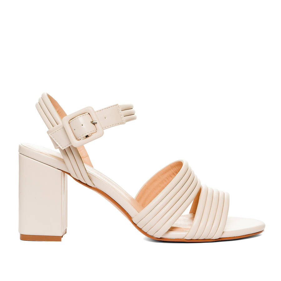 Off-white faux leather sandals 