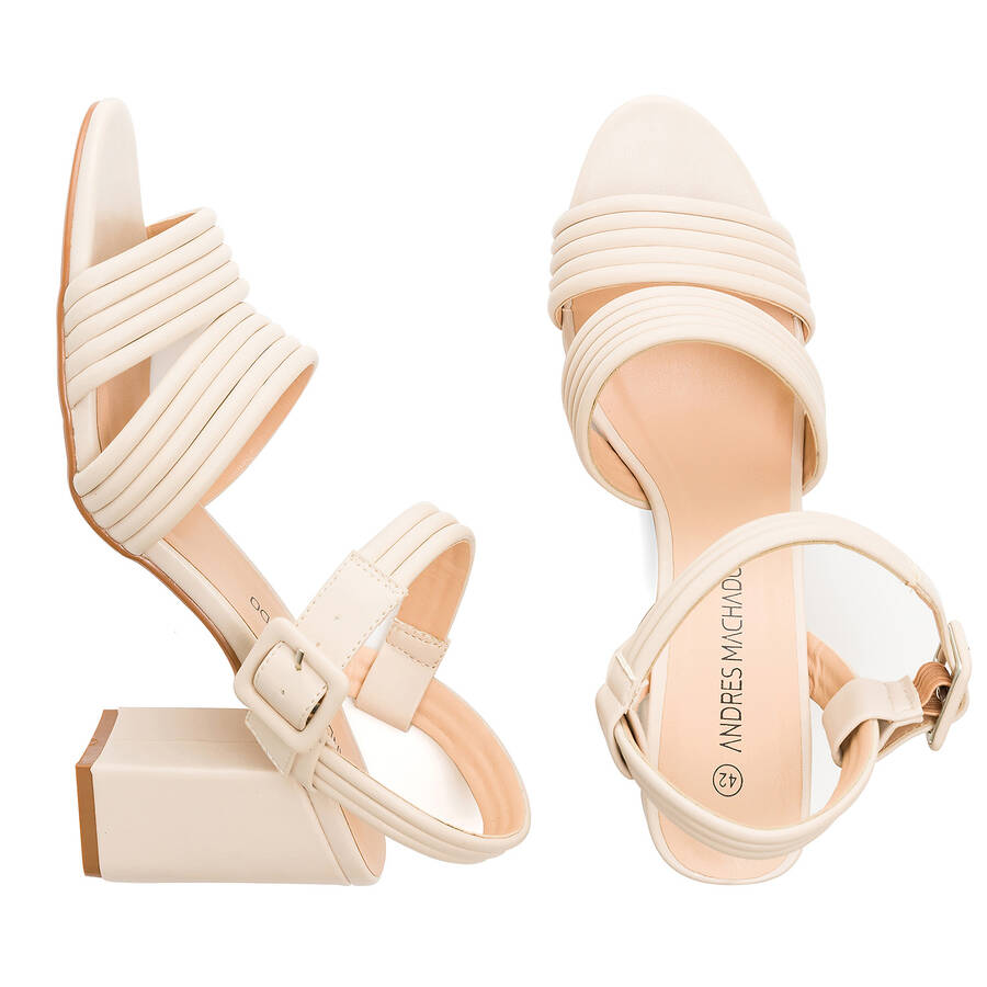 Off-white faux leather sandals 