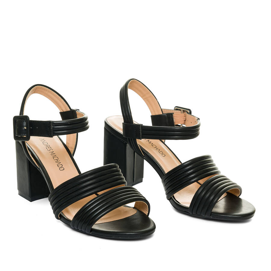 Sandale en simili cuir Noir 