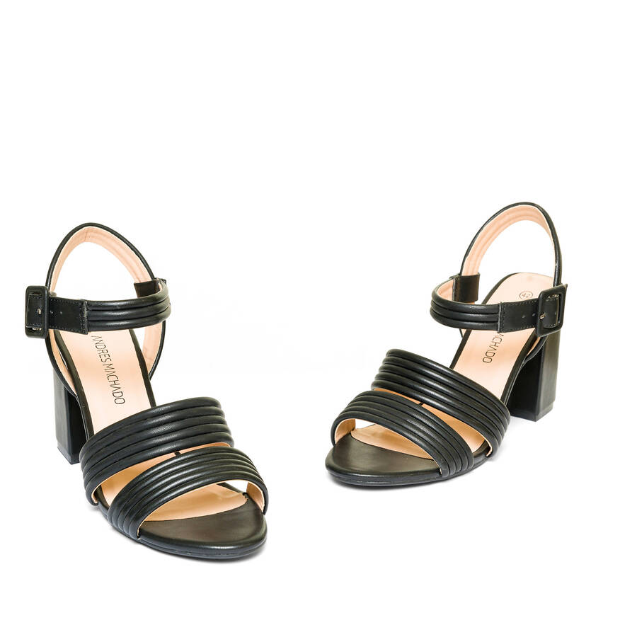 Sandale en simili cuir Noir 