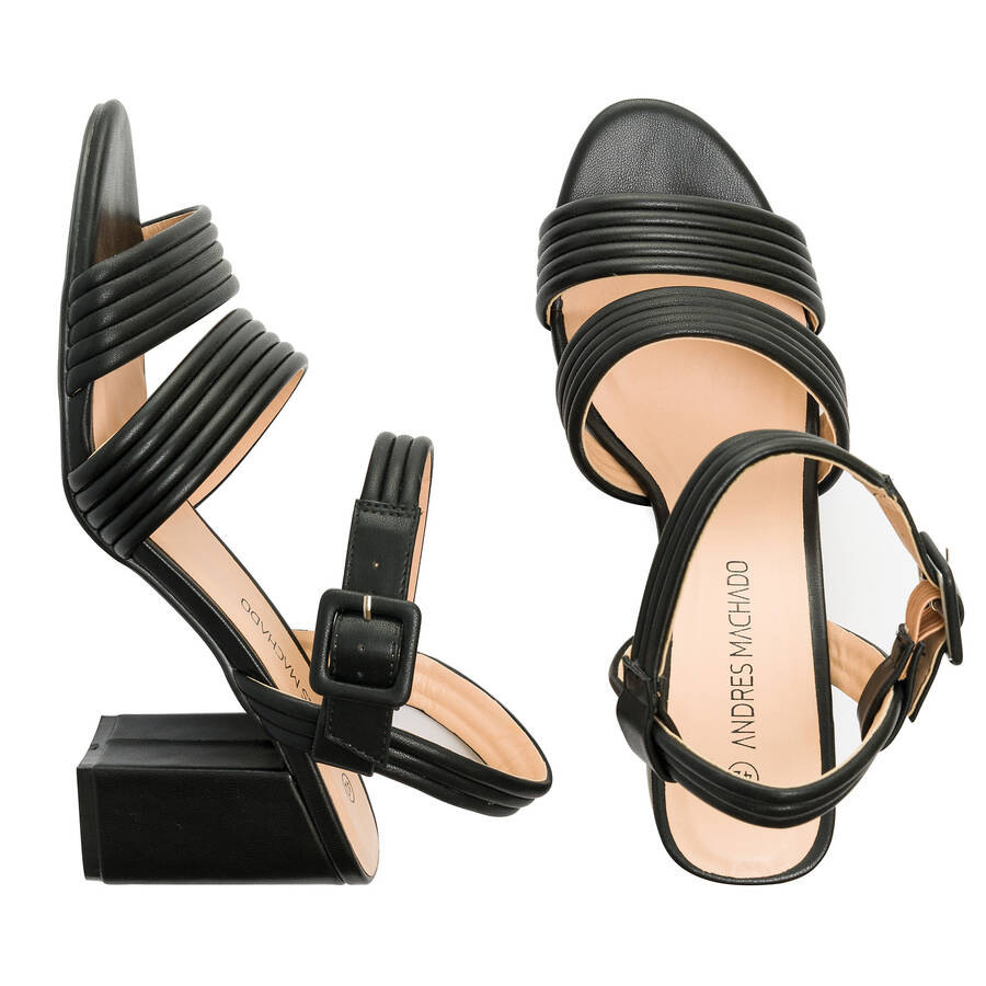 Sandale en simili cuir Noir 